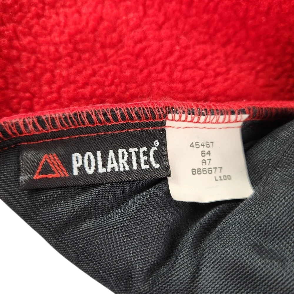 Land's End Men's Vintage Sherpa Fleece Polartec Vest Red Medium 90s Classic